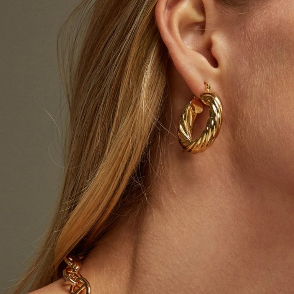 Gold Twisted Rope Hoops